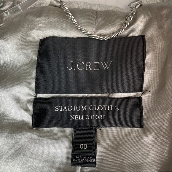 J. Crew Chateau Parka Italian Wool Stadium Cloth Coat Fur Hood B3901 Gray 00 - Picture 13 of 16